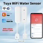 Tuya Smart WIFI Senzor de scurgeri de apă Alarma Detector de nivel de apă Senzor de scurgeri de inundații APP Telecomandă Sistem de alarmă de securitate