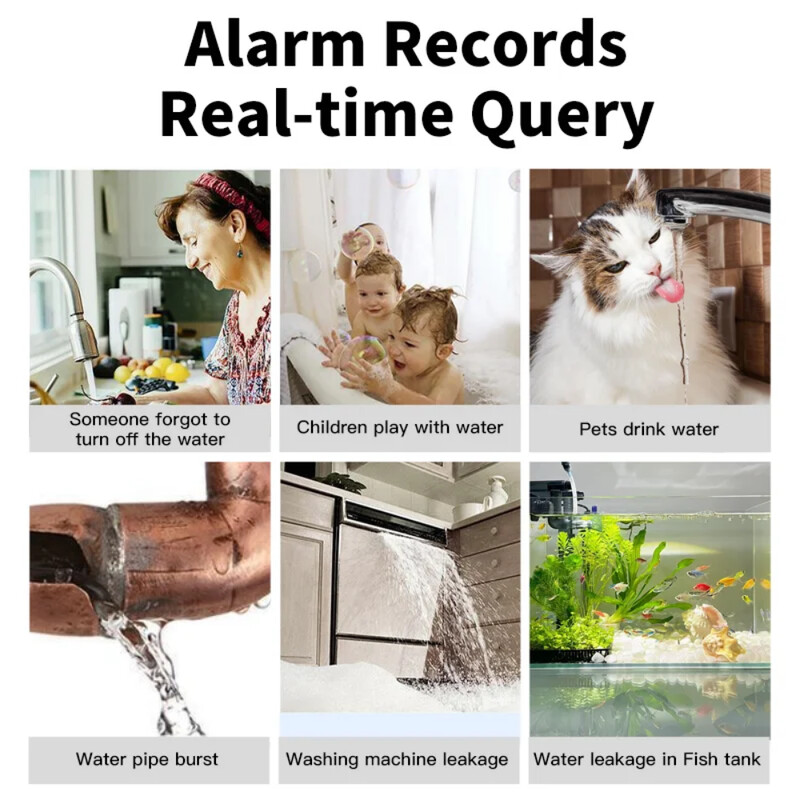 Tuya Smart WIFI Senzor de scurgeri de apă Alarma Detector de nivel de apă Senzor de scurgeri de inundații APP Telecomandă Sistem de alarmă de securitate