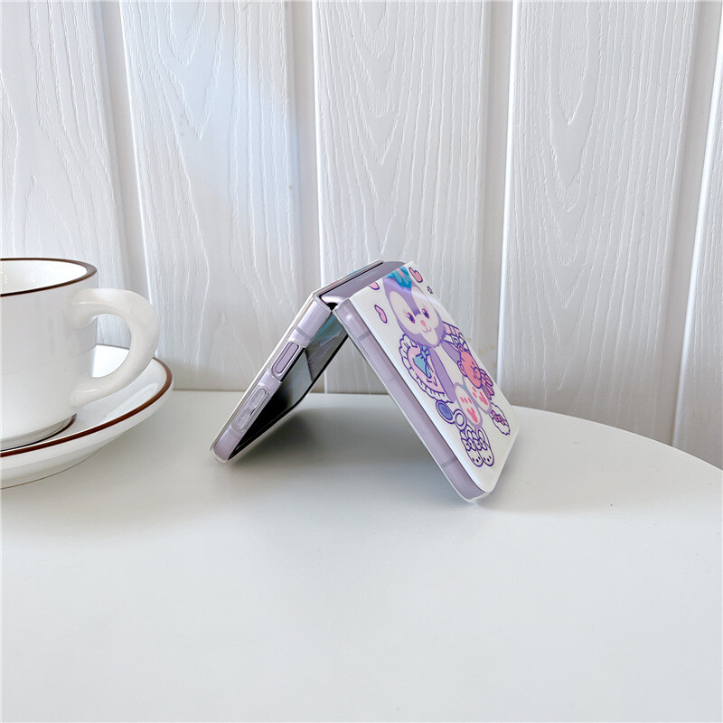 Piemērots Samsung zflip4 flip screen mobilā telefona maciņam soft shell zila gaismas eļļas glezna zieds sm-f7100 aizsargvāciņš 