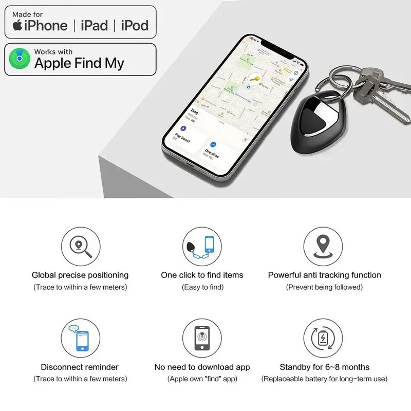 Finder Security SmartTrack Link Smart Tag ar Apple Find My Key Bluetooth GPS izsekotājs Earbud Bagage MFi Finder IOS ierīcēm