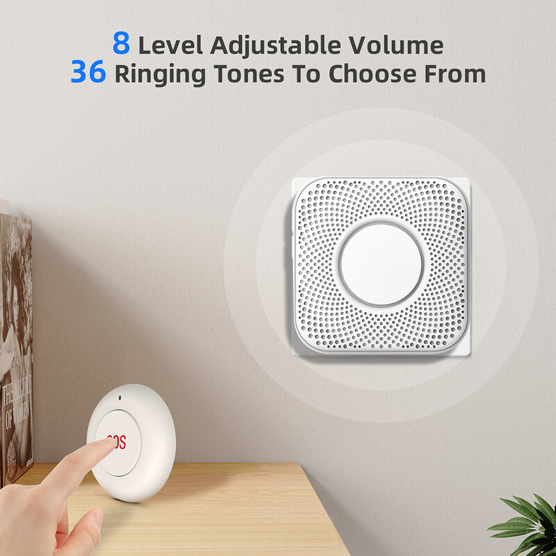 Buton SOS fără fir Pagina pentru îngrijitor Sistem de alertă medicală de urgență pentru vârstnici Pacienți vârstnici la domiciliu Buton de panică