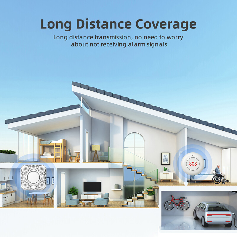 Buton SOS fără fir Pagina pentru îngrijitor Sistem de alertă medicală de urgență pentru vârstnici Pacienți vârstnici la domiciliu Buton de panică