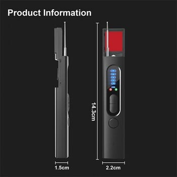 Anti-Tap Unseen Camera Detector Mini Bug Finder Led Infrared Scanning Anti-Candid Aavesdropping Detector Tracker Finder Portable