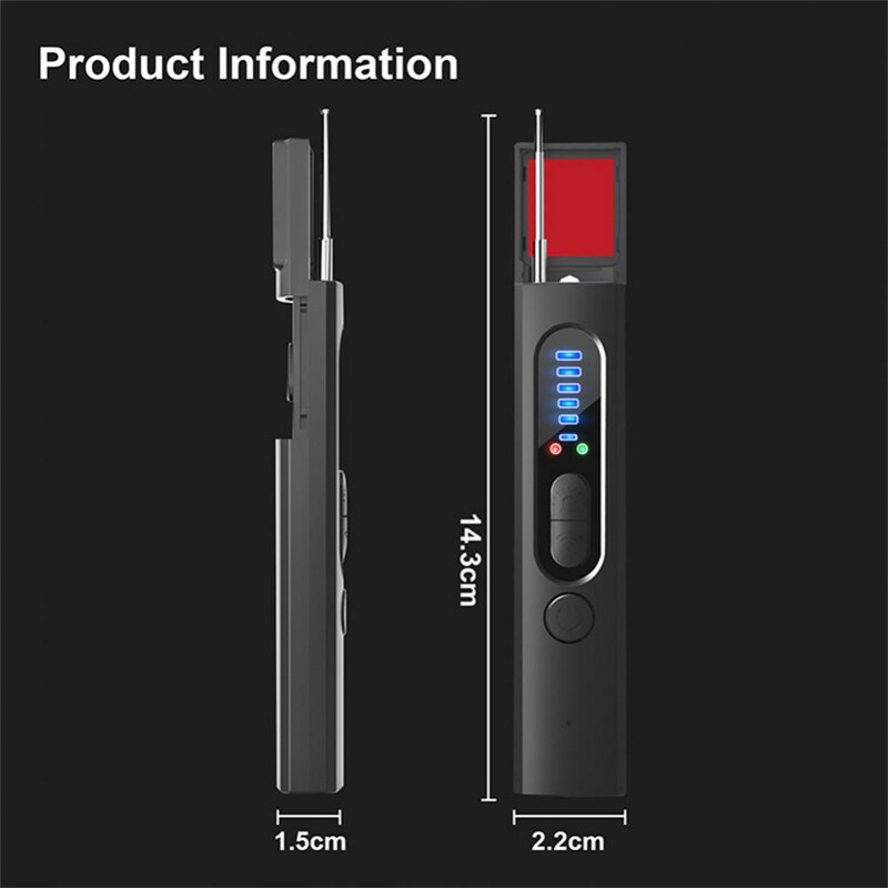 Anti-Tap Unseen Camera Detector Mini Bug Finder Led Infrared Scanning Anti-Candid Aavesdropping Detector Tracker Finder Portable