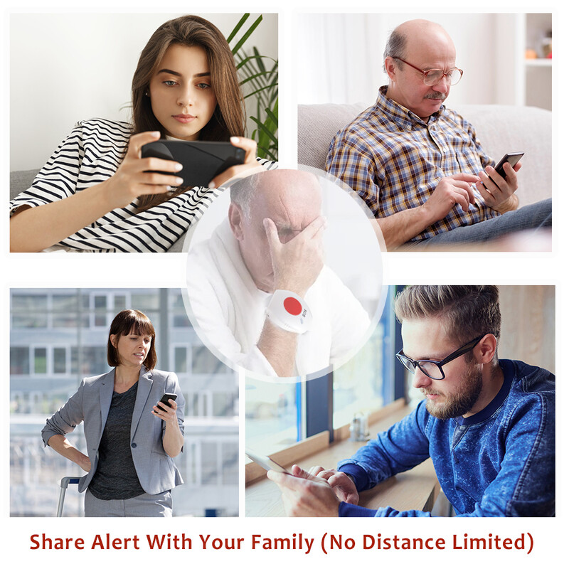 Topvico WIFI paanikanupp eakate alarmi jaoks SOS käevõru kella kukkumise hoiatus vanem hädaabikõne juhtmevaba hooldaja piipar Tuya