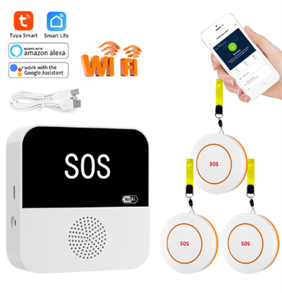 Tuya Smart WiFi pentru îngrijitor de vârstnici Pager SOS Buton de apel Sistem de alertă medicală SOS de urgență pentru vârstnici Pacienți vârstnici la domiciliu