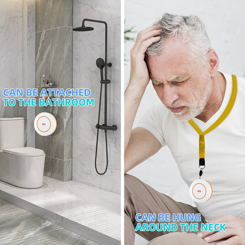 Tuya Smart WiFi pentru îngrijitor de vârstnici Pager SOS Buton de apel Sistem de alertă medicală SOS de urgență pentru vârstnici Pacienți vârstnici la domiciliu