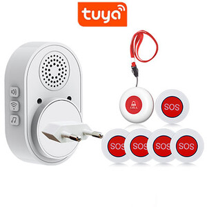 Topvico Wifi Panic Button Alarm Prevencija pada za starije osobe Demencija RF433mhz Bežični alarm za krevet Caregiver Pager Tuya APP