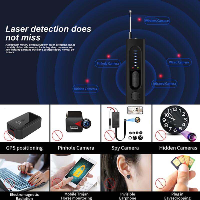 Mini detector de cameră cu infraroșu Alarmă de protecție Tester Wifi Micro wireless multifuncțional Dispozitiv de semnal Gps Detector de scanare