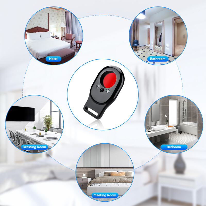 Camluxy Detector portabil de cameră anti candid Scanare în infraroșu pentru hotel în aer liber Detector de cameră ascunsă cu alarmă IR cu LED antifurt