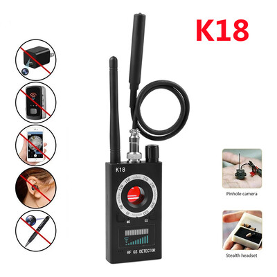 K18 vezeték nélküli érzékelő kamera 1MHz-6,5GHz GSM audio hibakereső GPS jellencse RF Tracker Detect többfunkciós antikamera