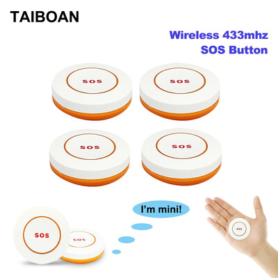 TAIBOAN mini kerek formájú idős vészhelyzeti gomb SOS vezeték nélküli 433M érzékelő gomb otthoni betörés 433 MHz-es otthoni riasztórendszerhez