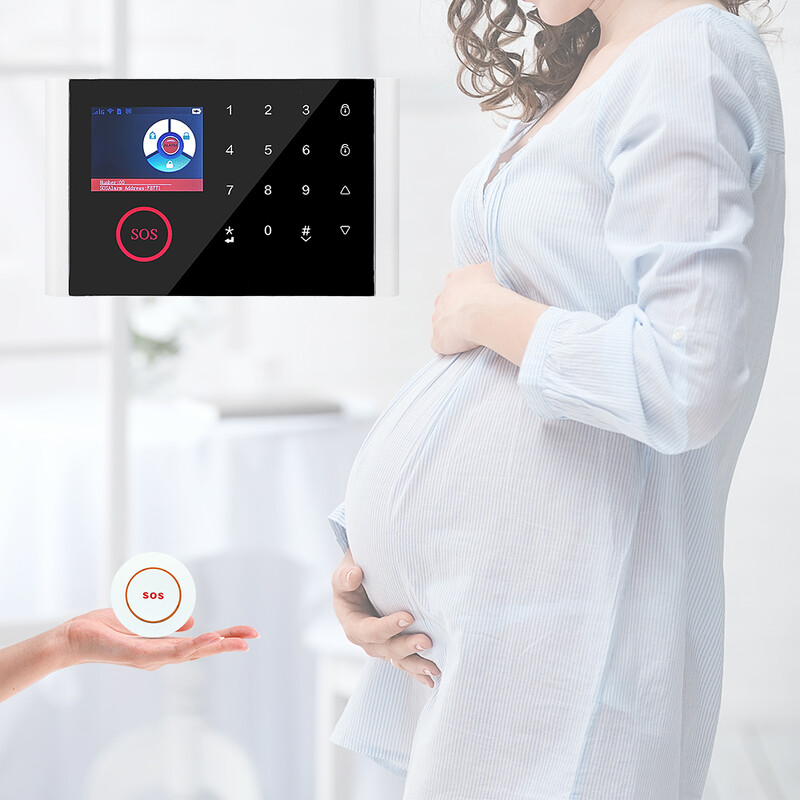 TAIBOAN Mini buton de urgență pentru bătrâni în formă rotundă SOS fără fir 433M Buton cu senzor pentru efracție acasă pentru sistem de alarmă de acasă de 433MHz