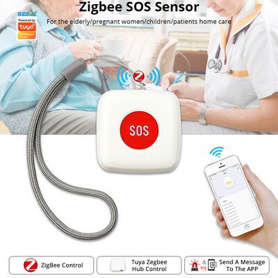 Zigbee Wifi Κουμπί πανικού για ηλικιωμένους Tuya Sauce Push Notification Ασύρματο συναγερμό έκτακτης ανάγκης για άτομα με ειδικές ανάγκες Εφαρμογή Agée Smartlife