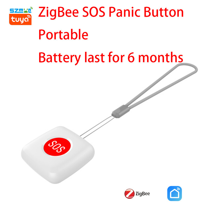 Zigbee Wifi Tipka za paniku za starije osobe Tuya Sauce Push Notification Bežični hitni alarm za onesposobljenu osobu Agée Smartlife App