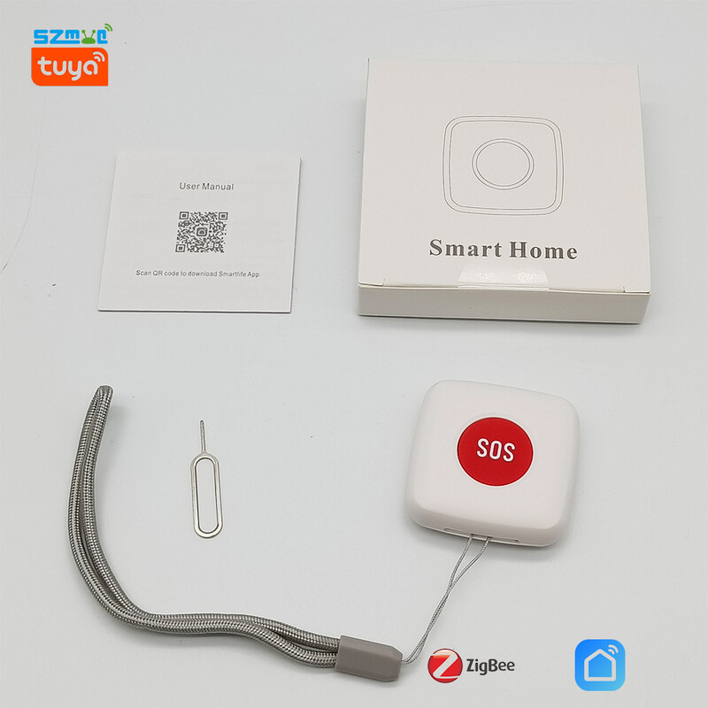 Zigbee Wifi Tipka za paniku za starije osobe Tuya Sauce Push Notification Bežični hitni alarm za onesposobljenu osobu Agée Smartlife App