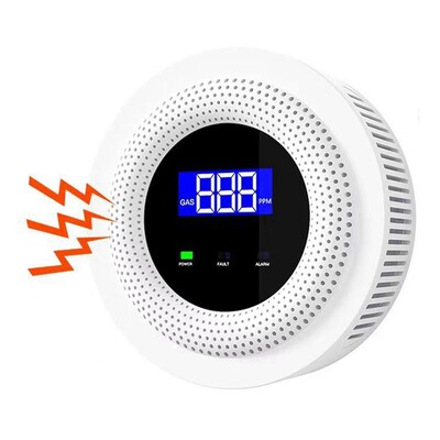 Tuya Wifi Natural pentru detector de scurgeri de gaz Senzor de scurgeri GPL Alarmă sonoră și control de la distanță 433Mhz Protecție Securitate