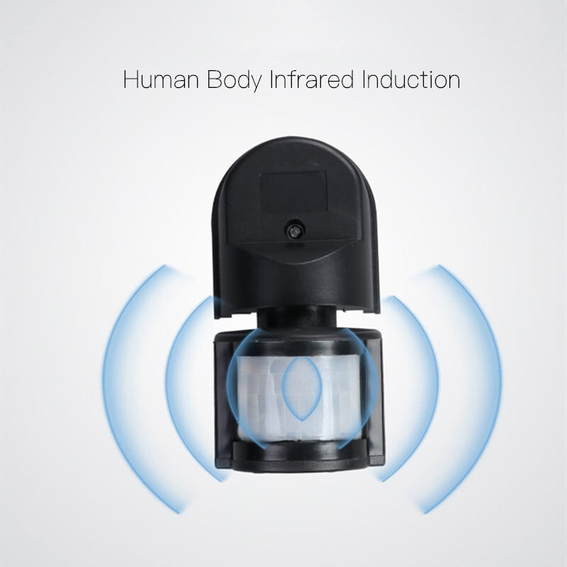 Kustības sensors 220V kustības detektors Automātisks infrasarkanais PIR sensors 110V 180grādos rotējošs āra taimera gaismas slēdzis