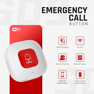 Tuya WiFi SOS Бутон за аларма Възрастен човек Спешен паник бутон Старец Лична самозащита Домашна аларма Сензор Smart Life App