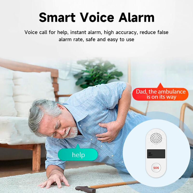 Tuya WiFi Smart Button SOS Wireless 130dB Sound Light Alarm APP Τηλεχειριστήριο Smart Life Devices for Kids Ηλικιωμένος ασθενής