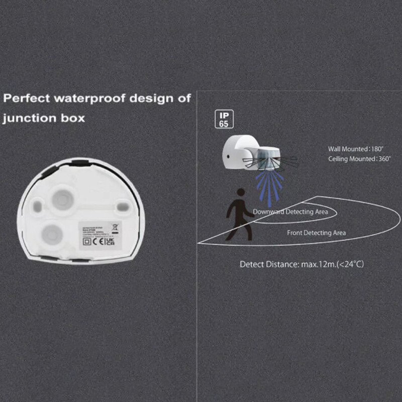 Senzor pokreta AC220-240V Detektor pokreta Automatski prekidač za svjetlo od 180-360 stupnjeva Vanjska infracrvena dvostruka indukcijska sonda PIRS24
