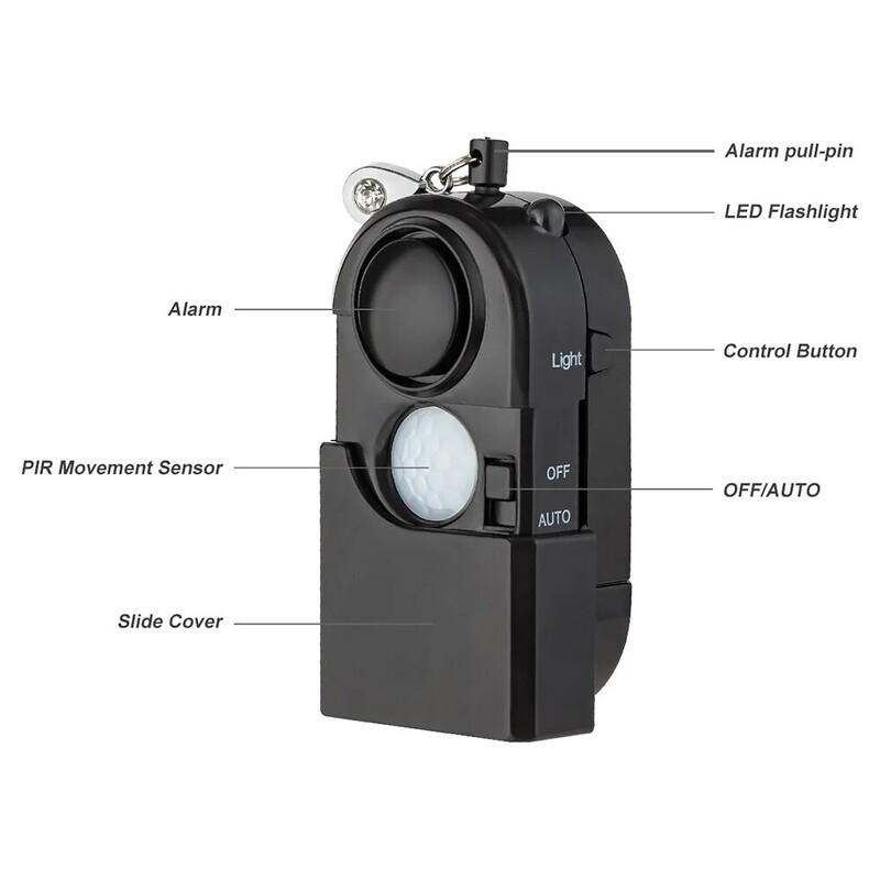 KERUI 2/4Pcs Prijenosni mini detektor pokreta Alarm 120DB Sirena SOS LED Svjetlo Sigurnost Za Putovanje Dom Djeca Sigurno Osobni alarm