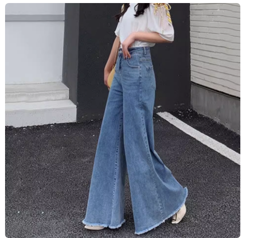 Spring 2021 loose wide leg pants for women, high waisted wide leg jeans for women,