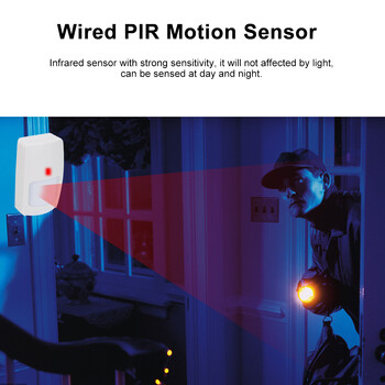 Кабелен двутехнологичен инфрачервен микровълнов детектор за движение Стенен монтиран PIR сензор за движение Имунитет към домашни любимци за домашна охранителна аларма