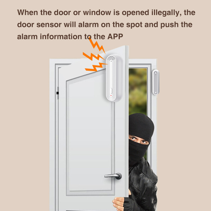 Tuya Smart WiFi Senzor alarmă ușă fereastră Casă inteligentă Detectoare deschise închise Alarmă Wifi acasă compatibilă cu Alexa Google Home