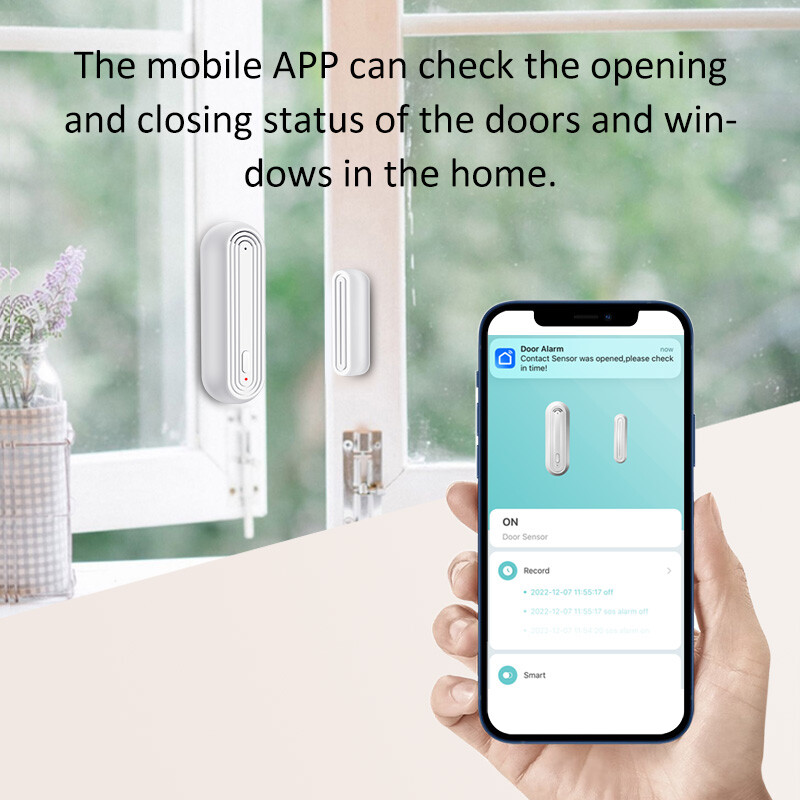 Tuya Smart WiFi Senzor alarmă ușă fereastră Casă inteligentă Detectoare deschise închise Alarmă Wifi acasă compatibilă cu Alexa Google Home