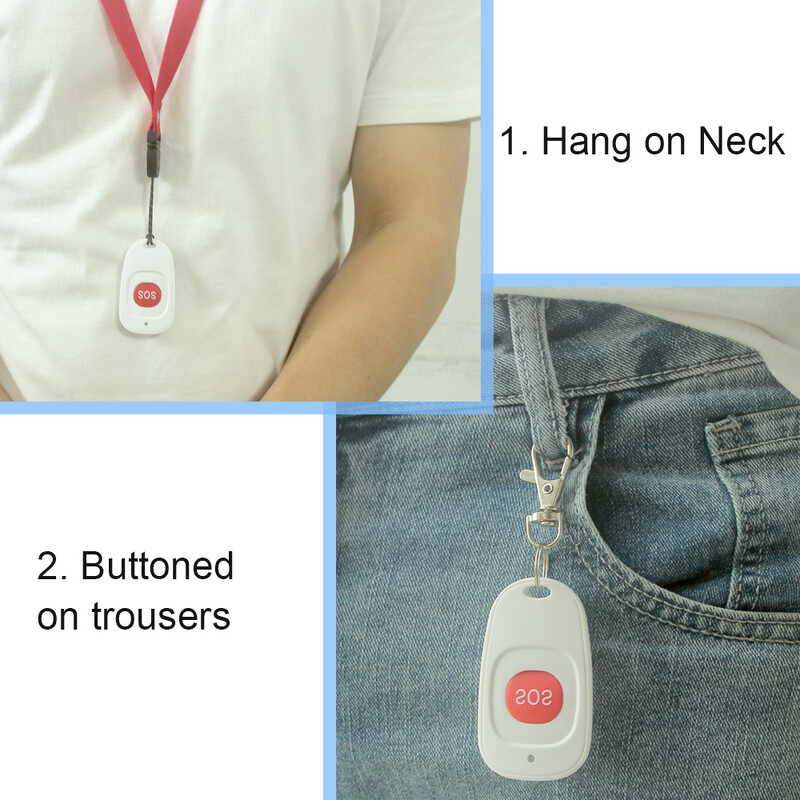 Topvico SOS gomb vezeték nélküli idősek pánik riasztó rendszer gondozó személyhívó nővér sürgősségi 433mhz óra hívás idős idős emberek