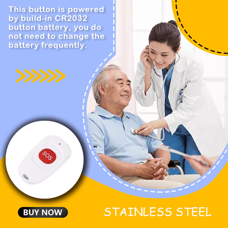 Tipka za hitne slučajeve Vodootporni bežični pozivni alarm Elektronički pritisak