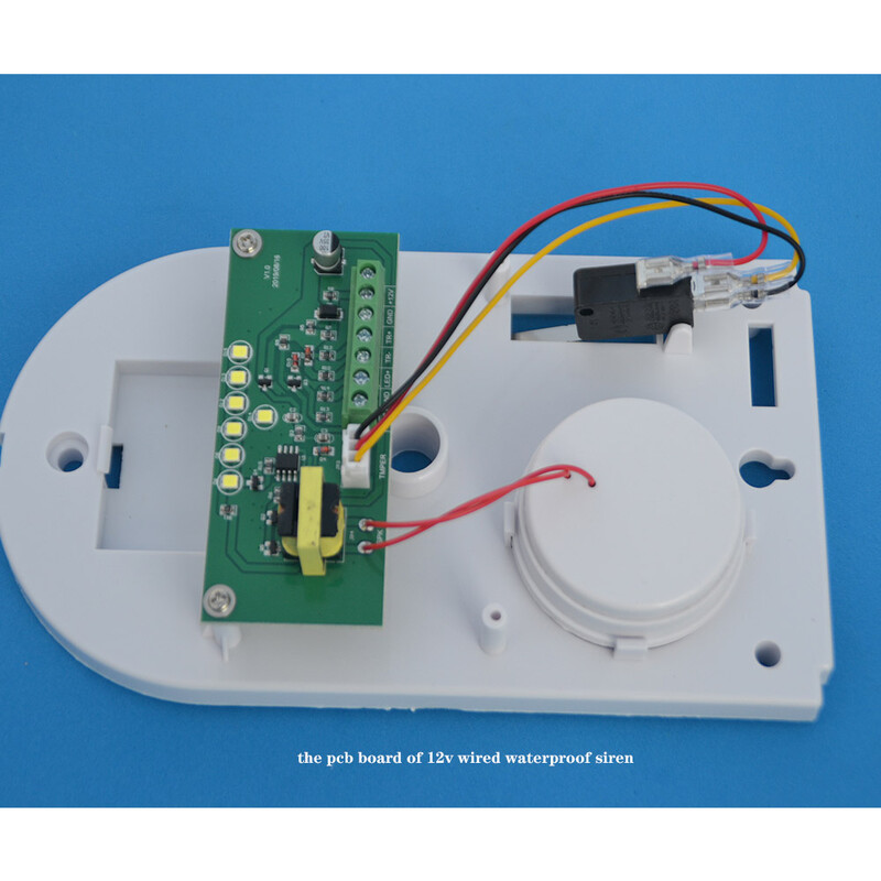 Sirenă de alarmă cu sunet și blitz pentru exterior, cu alarmă cu fir de 12 V