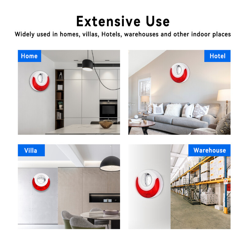 Alarmă cu sirenă Meian Focus 110dB, sistem de alarmă pentru securitate la domiciliu, alarmă sirena fără fir 433 MHz pentru casă, protecție inteligentă pentru securitatea vieții