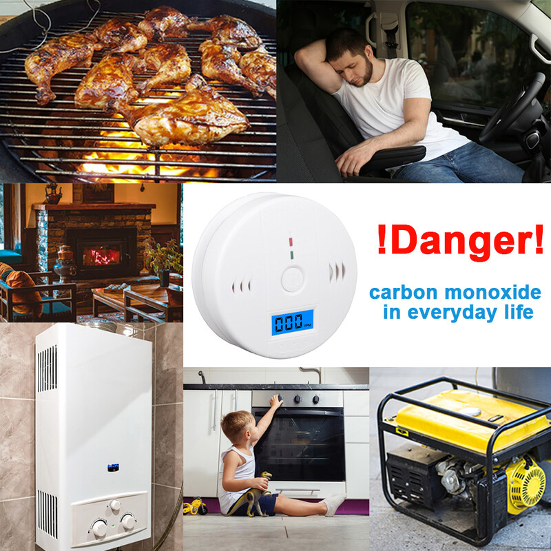 TAIBOANi kõrge tundlikkusega sõltumatu CO häiresensor kodune vingugaasi häiredetektor 85 dB hoiatus LCD fotoelektriline ekraan