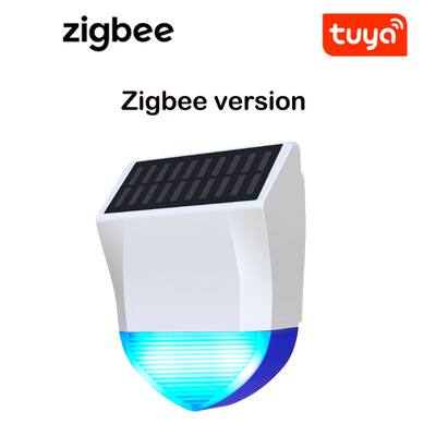 Tuya Smart Zigbee/Wifi sirena alarm vodootporan vanjski sa solarnim i USB napajanjem Opcijski 95dB daljinski upravljač