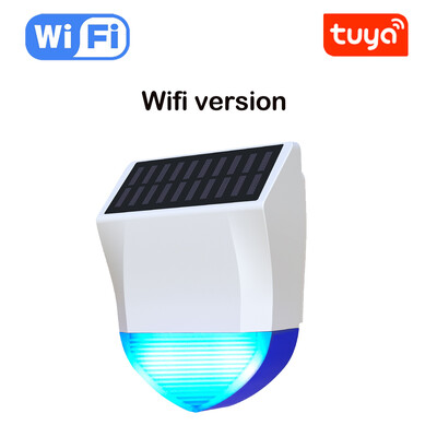 Tuya Smart Zigbee/Wifi sirena alarm vodootporan vanjski sa solarnim i USB napajanjem Opcijski 95dB daljinski upravljač