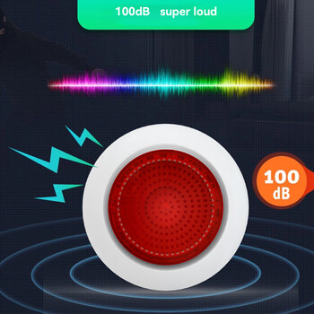 Meian Tuya 100dB Siren Alarm Безжична сирена Alarma Linkage Security Protection Control Via Smart Life APP ZigBee 3.0 Gateway