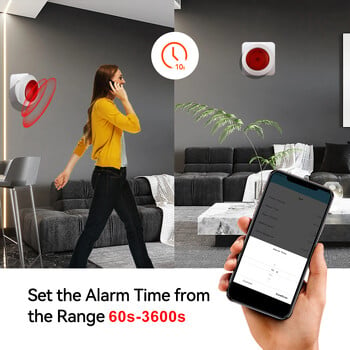 Meian Tuya 100dB Siren Alarm Безжична сирена Alarma Linkage Security Protection Control Via Smart Life APP ZigBee 3.0 Gateway