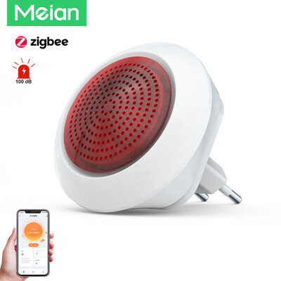 Meian Tuya 100dB sirenos signalizacija belaidė sirena aliarmo ryšio saugumo apsaugos valdymas per Smart Life APP ZigBee 3.0 šliuzą