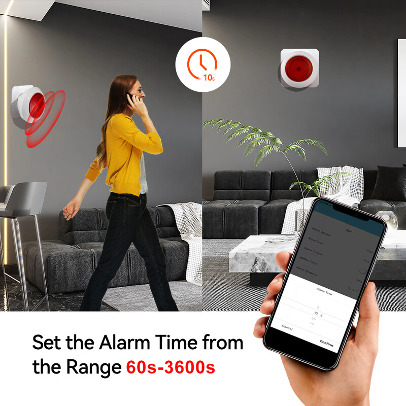 Meian Tuya 100dB Sirena Alarmă Wireless Sirena Alarma Linkage Control de protecție de securitate prin Smart Life APP ZigBee 3.0 Gateway