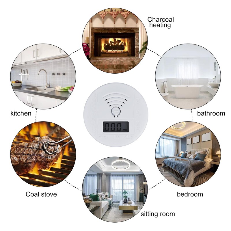 ACJ CO andur vingugaasi häiredetektor aku toitega LED digitaalekraaniga helihoiatus sobib kodukööki