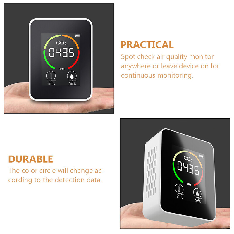 Co2 aptikimo jutiklis, dujų analizatorius, drėgmės temperatūros testeris, anglies dioksido oro kokybės matuoklis, guminis monitorius