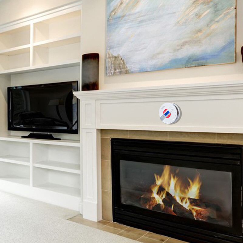 Väga tundlik 2-ühes süsinikmonooksiidi detektor suitsuandur Sõltumatu Co suitsuhelialarm andur Kodu turvalisuse kaitse