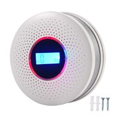 Süsinikmonooksiidi ja suitsuanduriga akuga töötav CO-alarm LED-tulega Vilkuva helihoiatus