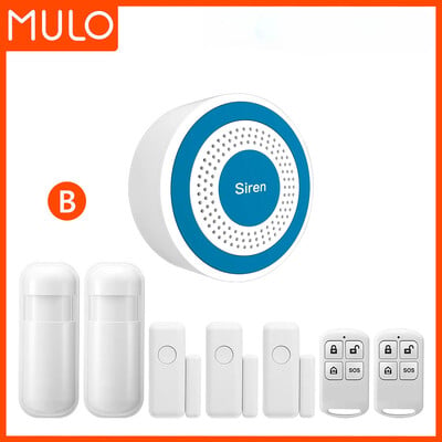 MULO Mini Alarm Sirena Bežični 433MHz Zvuk i Svjetlo Indoor Strobe Sirena Visoki Decibel Sirena Za Kućni Sigurnosni Alarmni Sustav