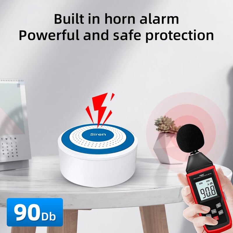 MULO Mini Alarm Sirena Bežični 433MHz Zvuk i Svjetlo Indoor Strobe Sirena Visoki Decibel Sirena Za Kućni Sigurnosni Alarmni Sustav