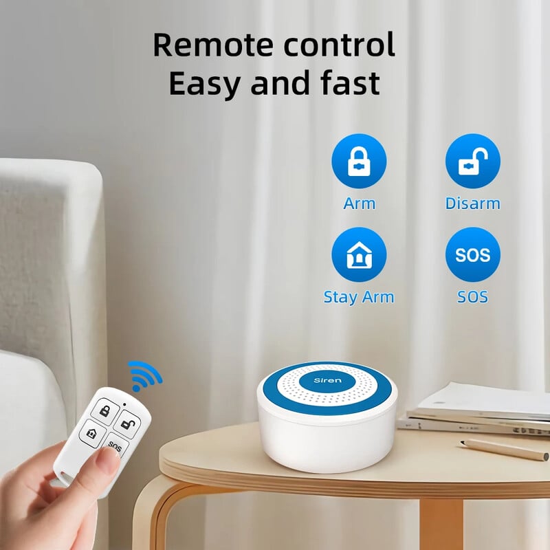 MULO Mini Alarm Sirena Bežični 433MHz Zvuk i Svjetlo Indoor Strobe Sirena Visoki Decibel Sirena Za Kućni Sigurnosni Alarmni Sustav
