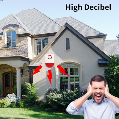 Staniot 433Mhz Sirenă fără fir pentru interior/exterior Alarmă stroboscopică bliț rezistentă la apă 120db Decibel mare pentru sistem de alarmă inteligent de securitate