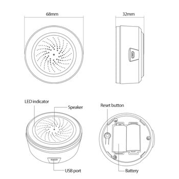 Tuya Zigbee WiFi Smart Siren Аларма Сензор Интелигентна защита на дома Сигурност Звук Светлинен сигнал Сирена Работи с Tuya Smart Life APP